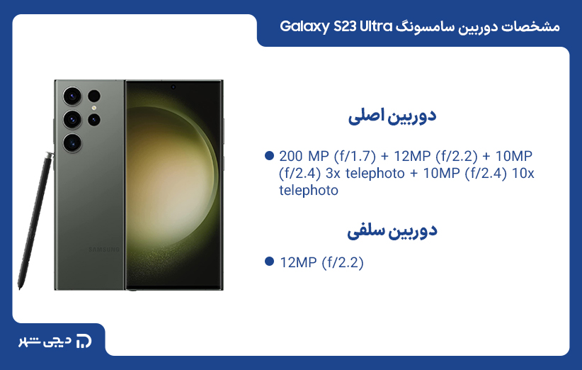 مشخصات دوربین سامسونگ Galaxy S23 Yltra