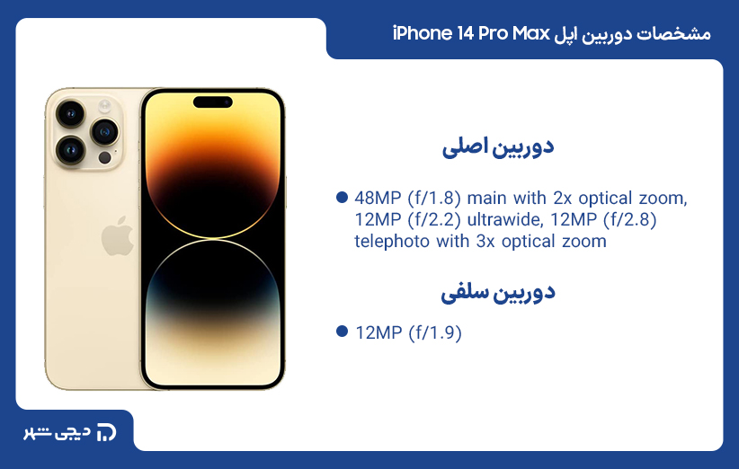 مشخصات دوربین اپل iPhone 14 Pro Max